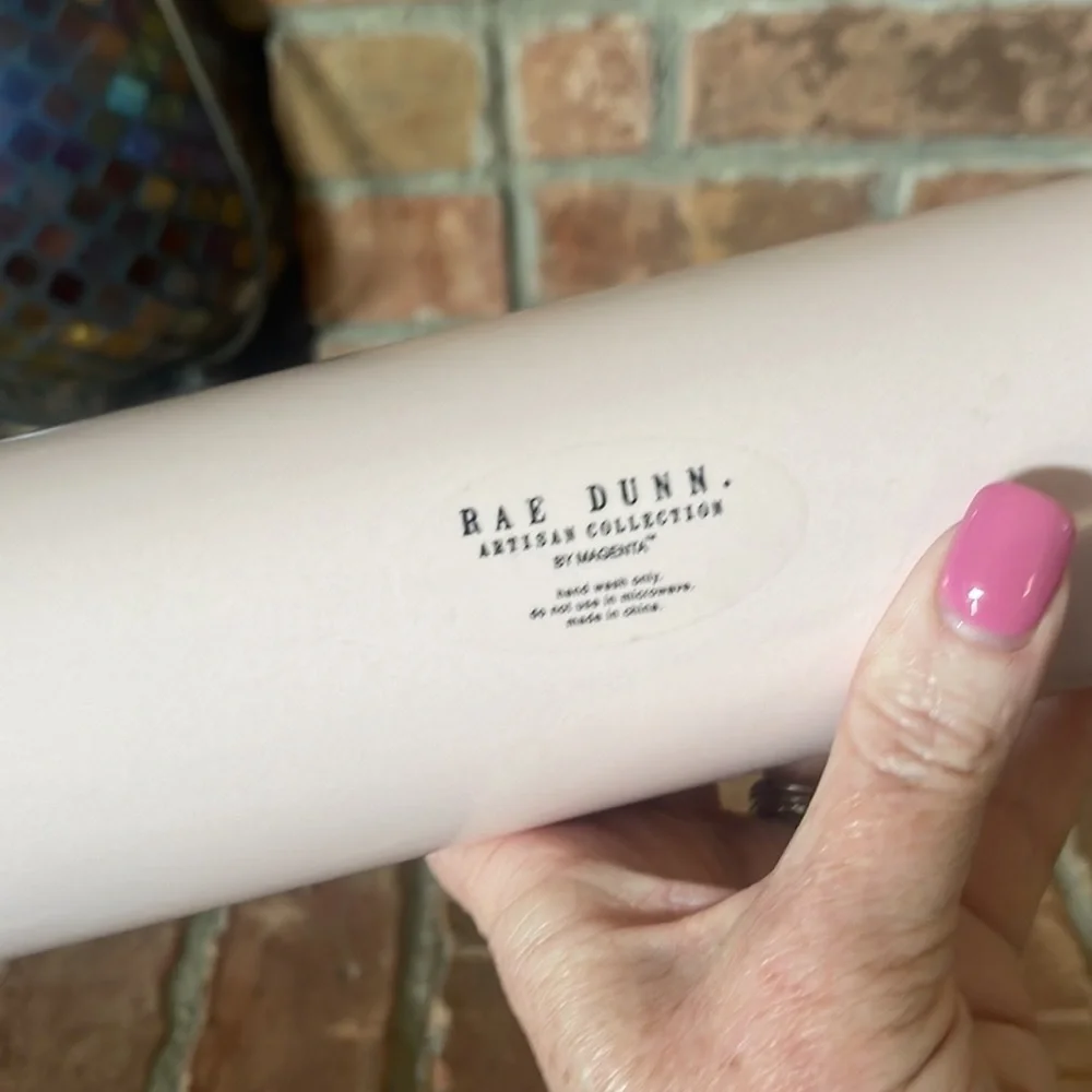 Rae Dunn Bunny's Helper Light Pink Rolling Pin